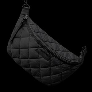 Poppy and Peonies Quilted Black Sling Bag